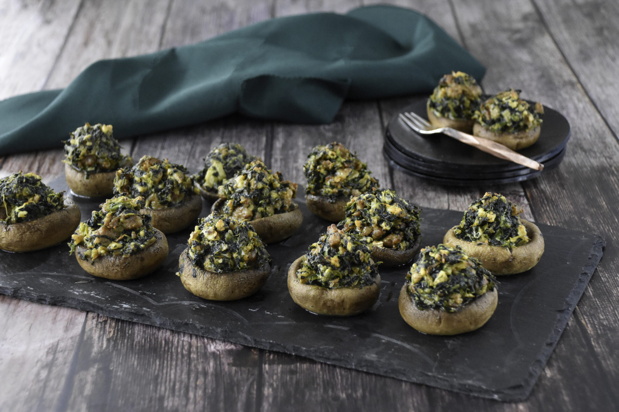 Buffalo Trace™ Spiced Sausage and Spinach Stuffed Mushrooms