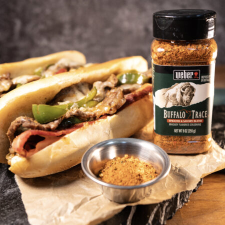 Image of Bacon Cheesesteak with Buffalo Trace Whiskey Flavored Seasoning by Weber® Recipe