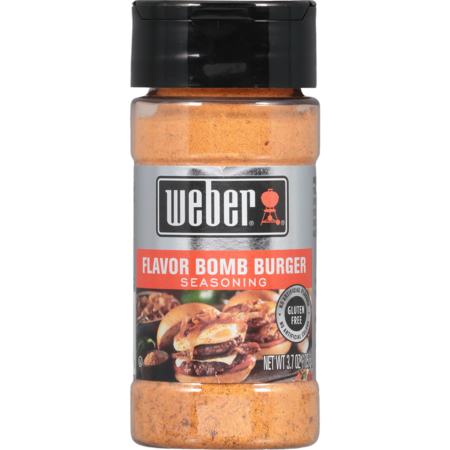Weber Flavor Bomb Burger Seasoning - the essential seasoning to elevate your grilling game. Add layers of savory flavor to every delicious burger bite!