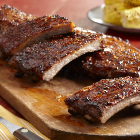 Image of Backyard Baby Back Ribs With Molasses BBQ Mop Recipe