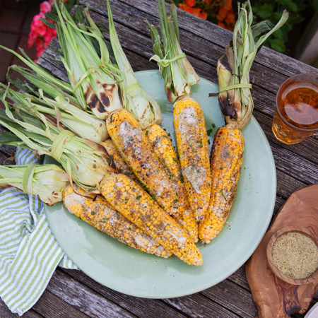 Image of Grilled Corn with Chives and Garlic Parmesan Butter Recipe