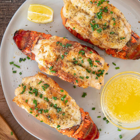 Image of Grilled Lobster Tails with Garlic Parm Butter