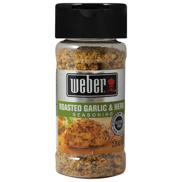 Experience the taste of Weber Roasted Garlic & Herb Seasoning. A versatile blend of garlic, salt, spices, and sweet red pepper delivers a roasted garlic seasoning you'll want in your permanent spice collection!