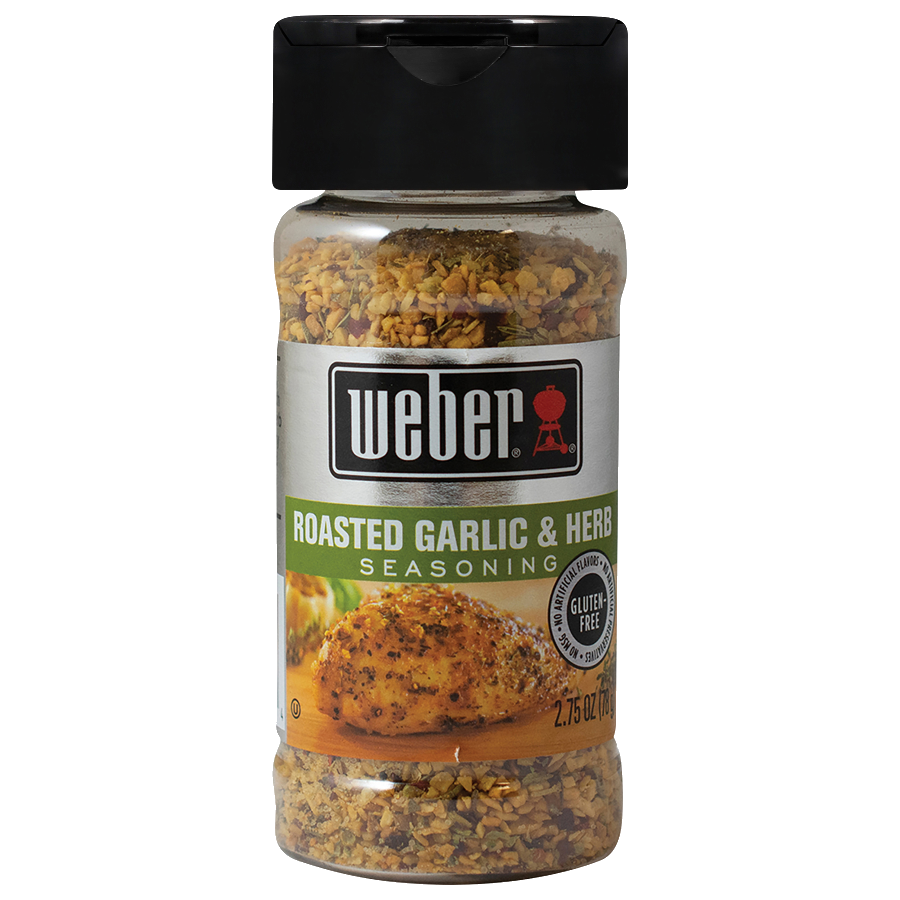 Experience the taste of Weber Roasted Garlic & Herb Seasoning. A versatile blend of garlic, salt, spices, and sweet red pepper delivers a roasted garlic seasoning you'll want in your permanent spice collection!